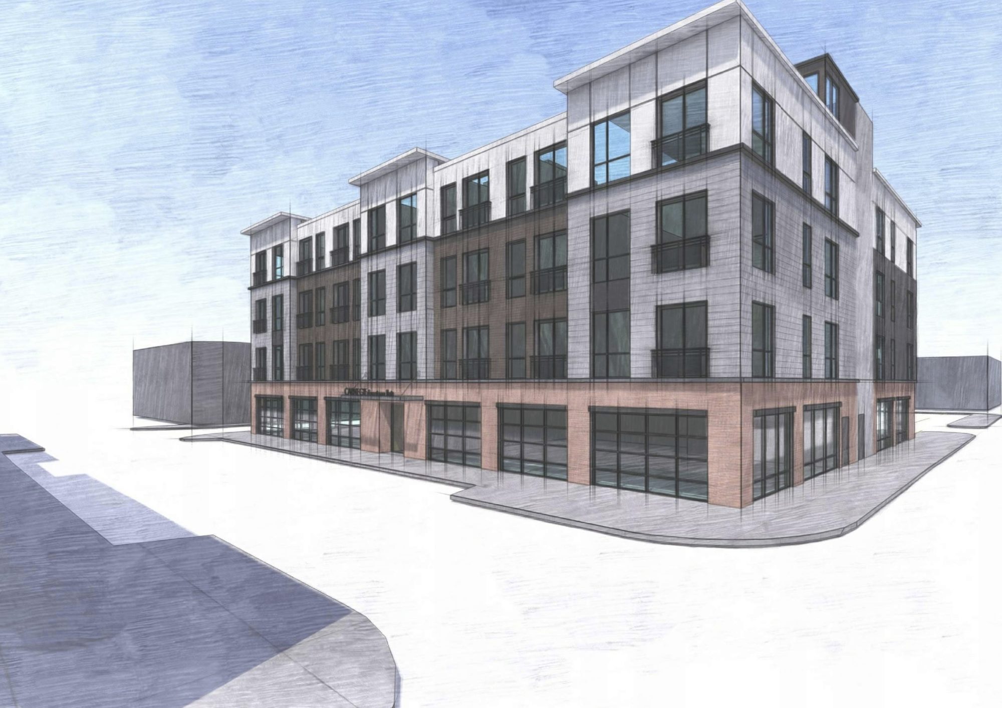 Carnegie Downtown Flats Development Plan PaPa J's at Carnegie